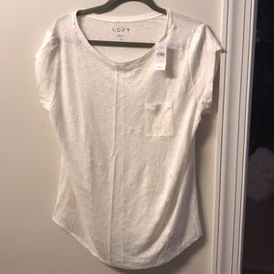 LOFT linen white T-shirt